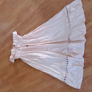 boho strapless midi dress